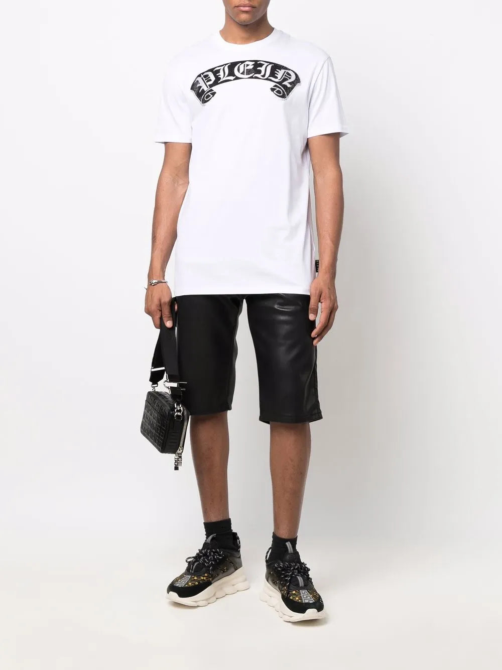 Rhinestone-Embellished Branded T-Shirt