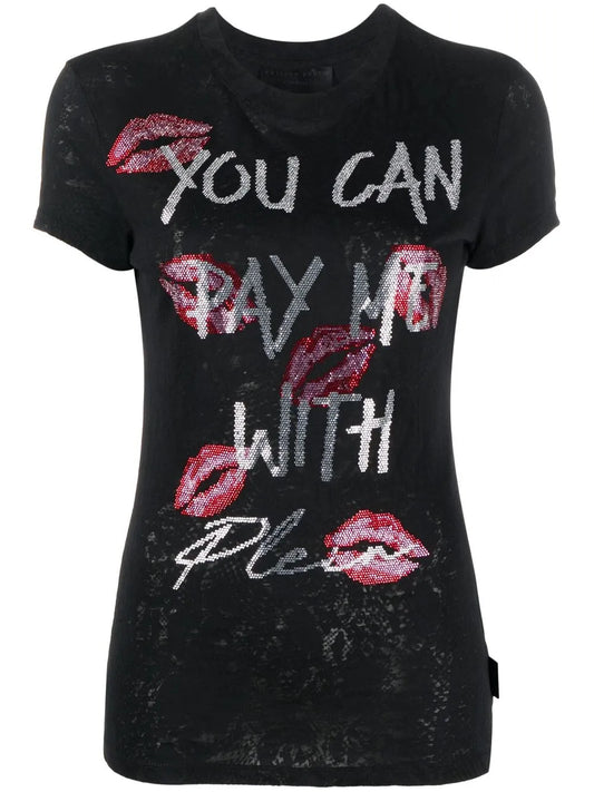 Rhinestone-Embellished T-Shirt