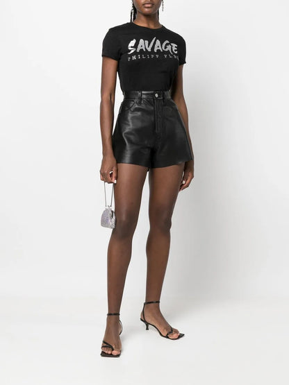 Sequin-Design Cotton T-Shirt