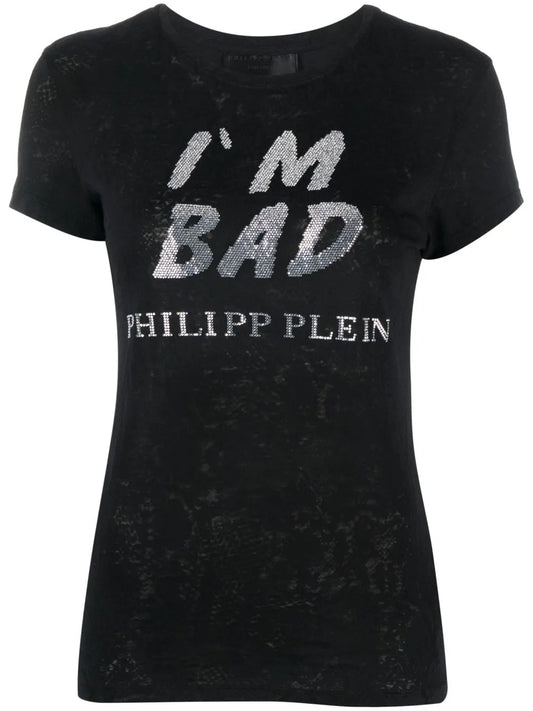 Logo-Print Sequin-Detail T-Shirt