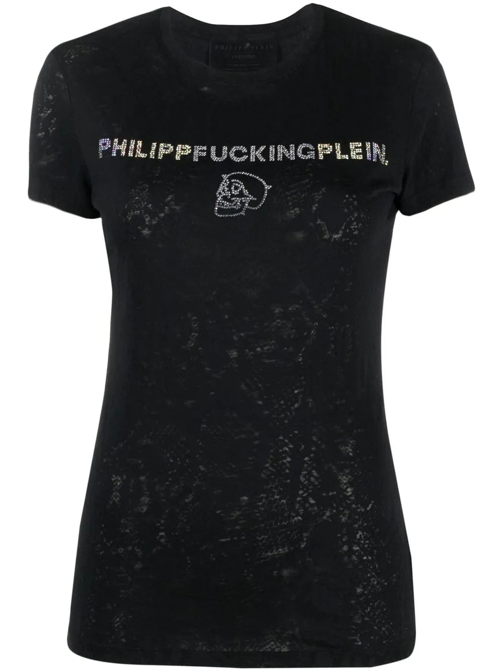 Rhinestone-Embellished Cotton T-Shirt
