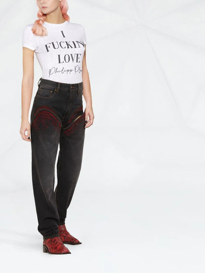 Slogan-Print Cotton T-Shirt
