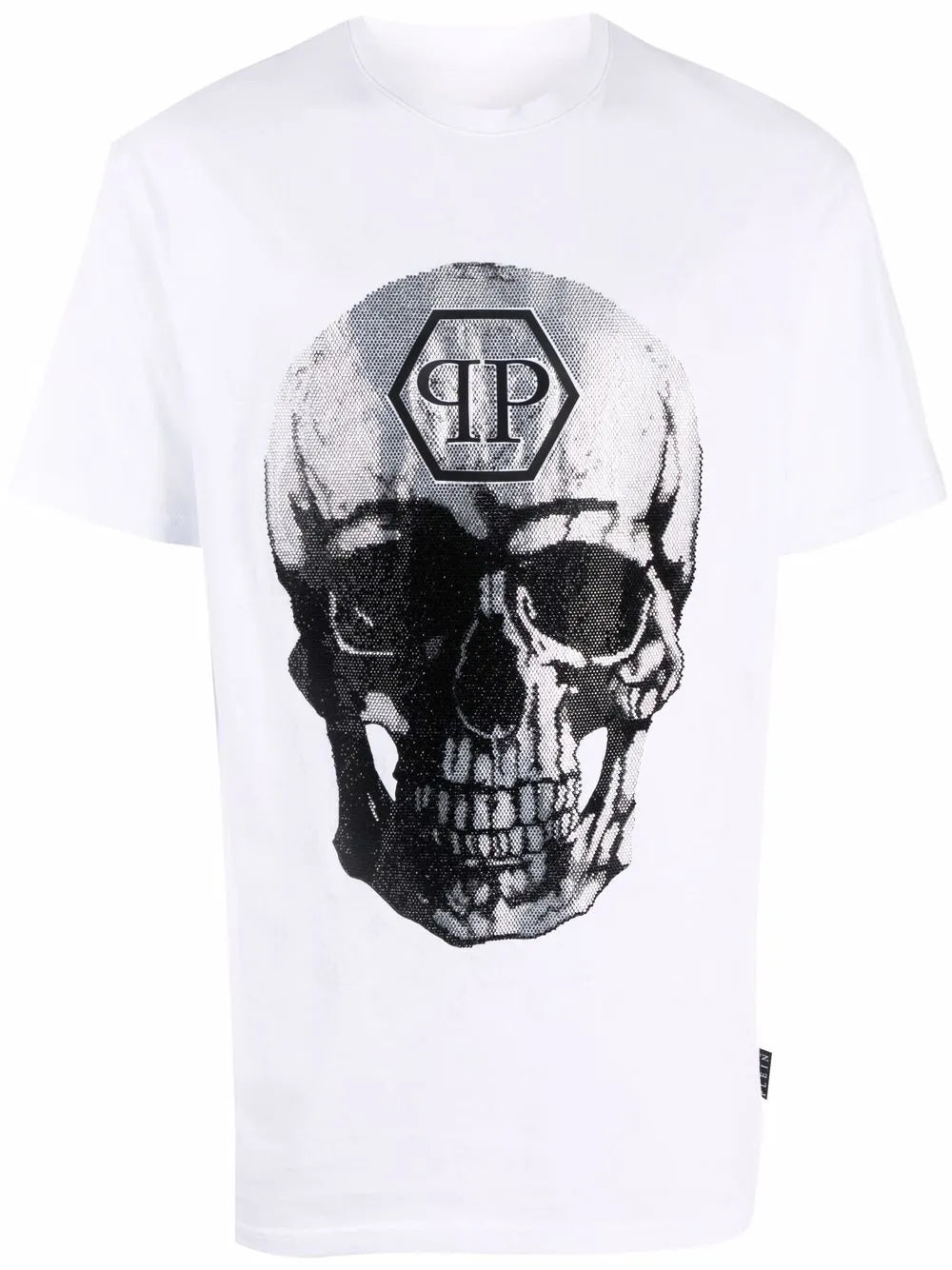 Gem-Embellished Skull Logo-Graphic T-Shirt