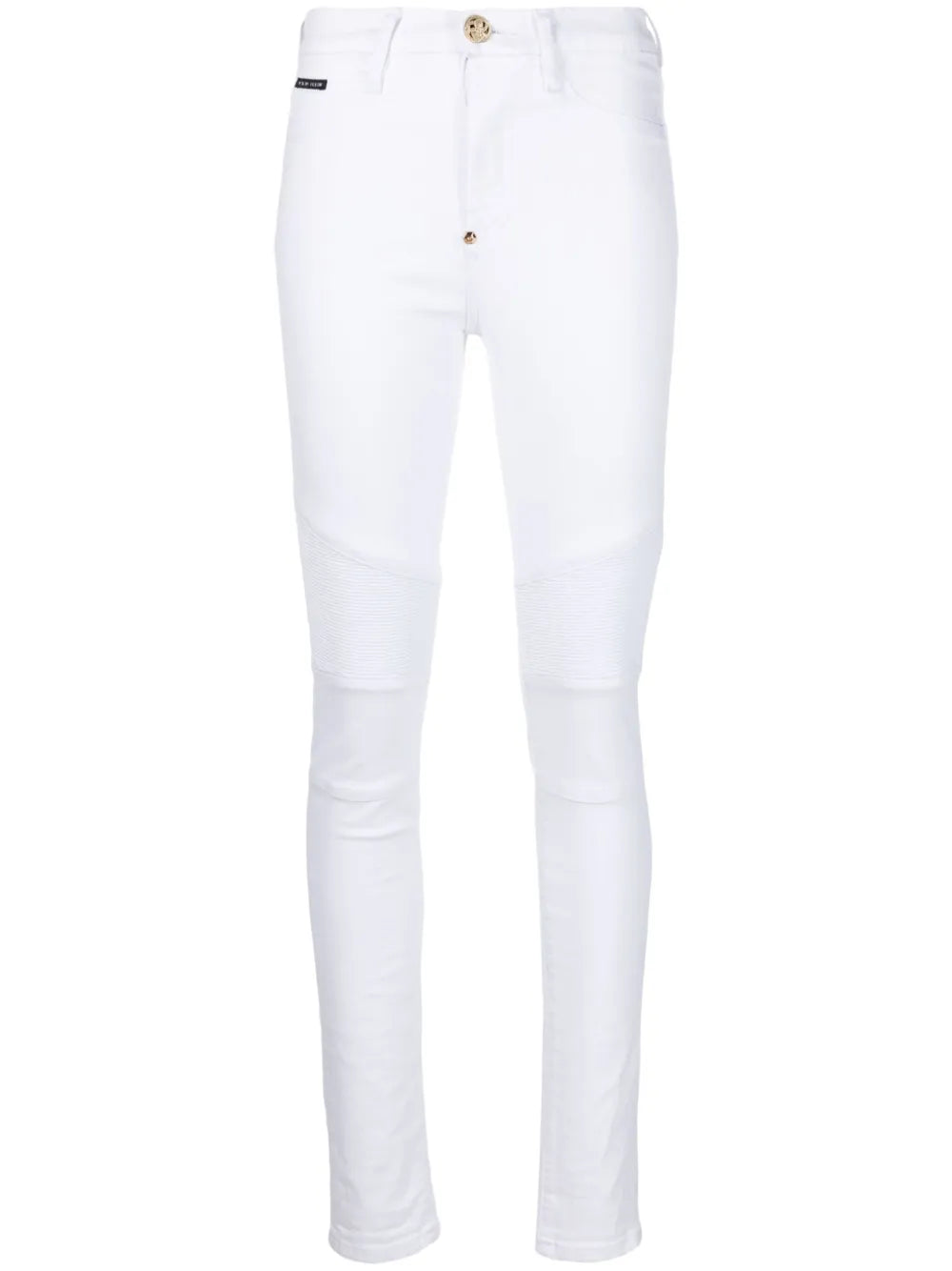 High-Waisted Biker Jeans