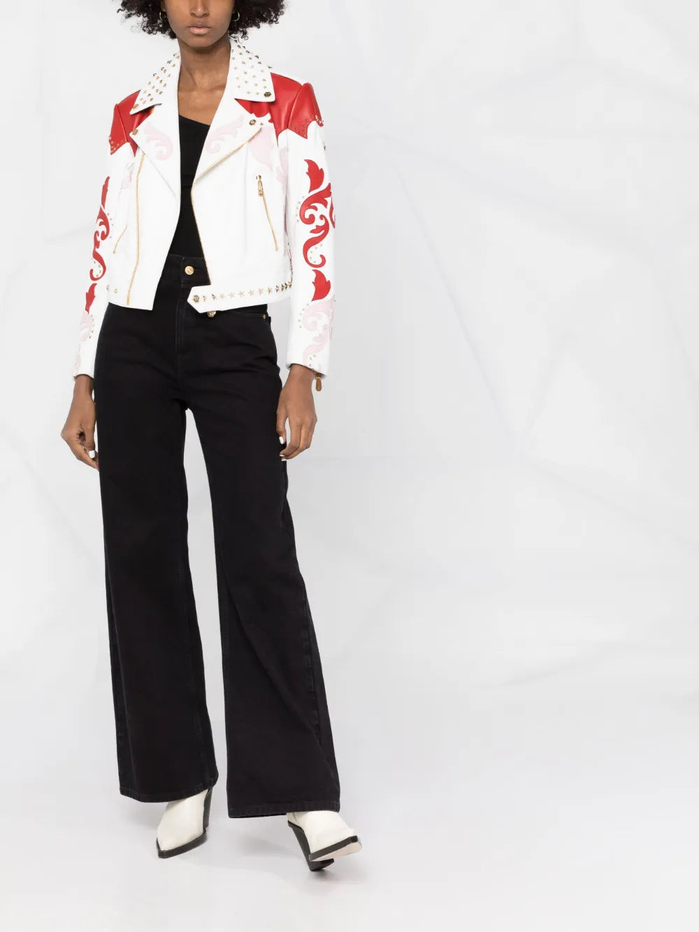 Cowboy Intarsia Leather Jacket