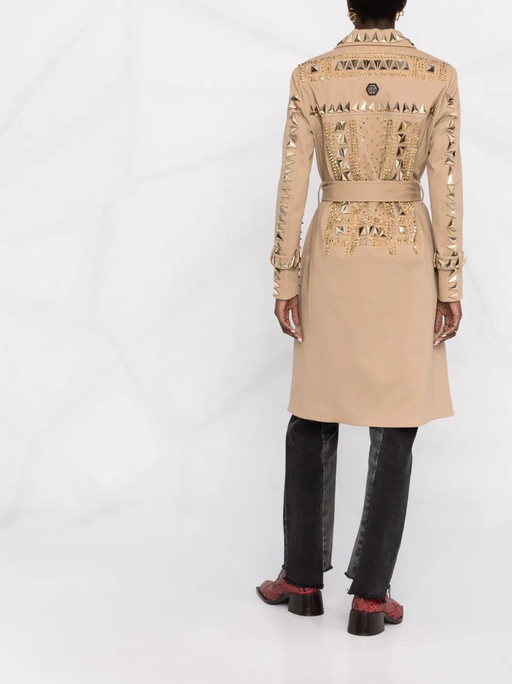 Studded Belted Trench Coat