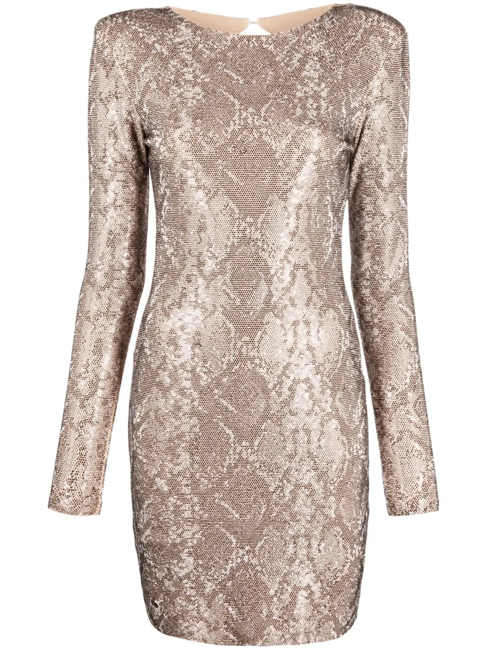Python-Print Crystal Mini Dress