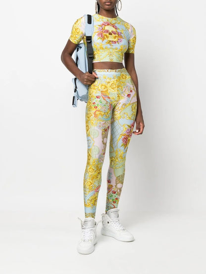 Baroque-Print Crop-Top