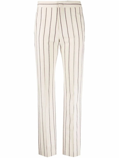 Stripe-Print Slim-Fit Trousers