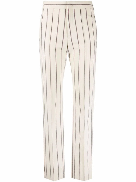 Stripe-Print Slim-Fit Trousers