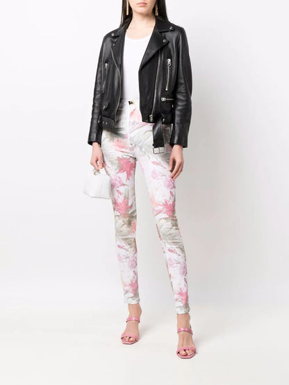 Floral-Print Skinny Jeans