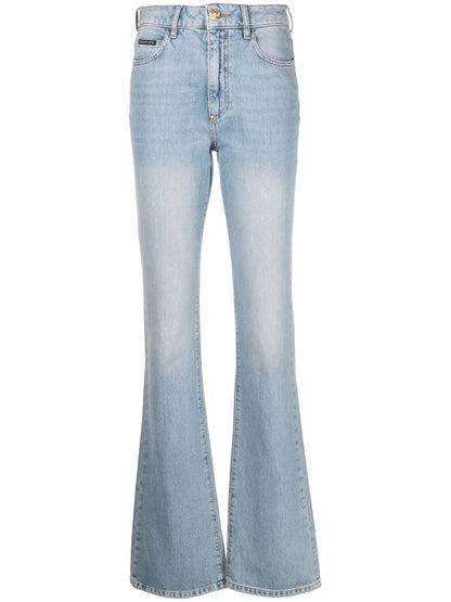 Logo-Plaque High-Waist Flared Jeans