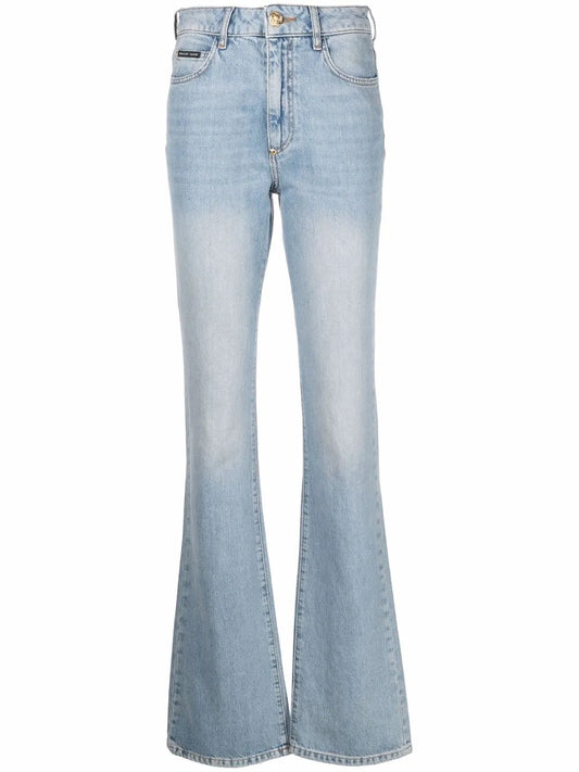 Logo-Plaque High-Waist Flared Jeans