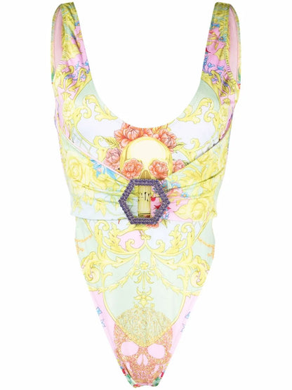 Skull-Print Swimsuit