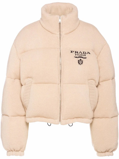 Logo-Detail Cashmere Padded Jacket
