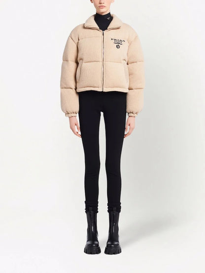 Logo-Detail Cashmere Padded Jacket