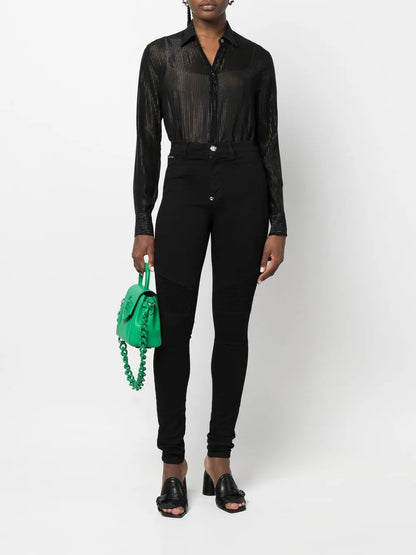 Semi-Sheer Button-Down Shirt