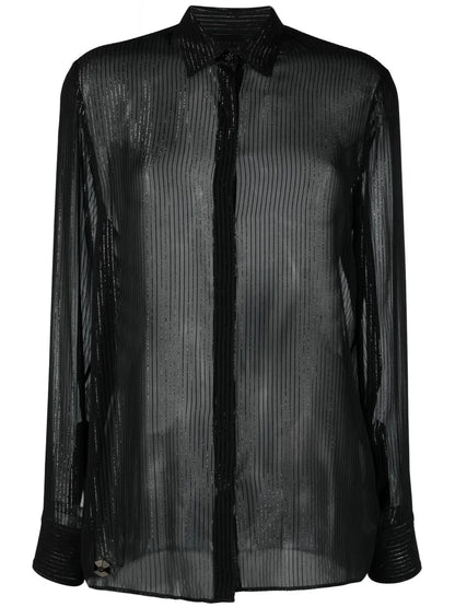 Semi-Sheer Button-Down Shirt