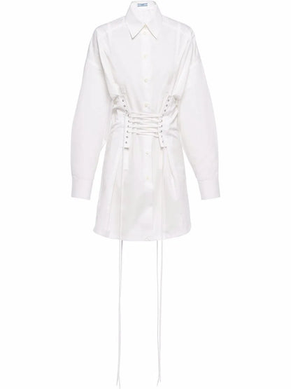 Lace-Up Shirt Dress