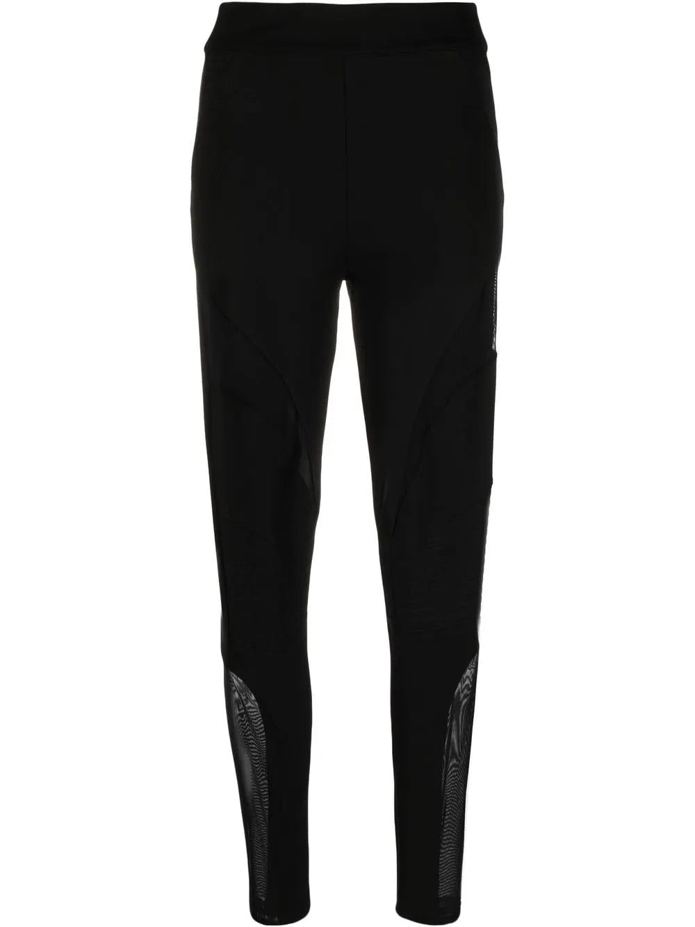 Sheer-Panel Ribbed Stretch Leggings