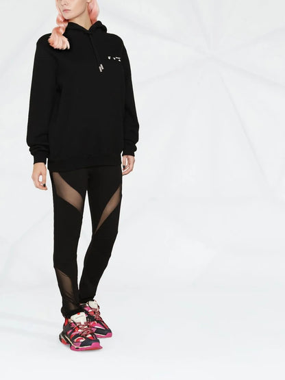 Sheer-Panel Ribbed Stretch Leggings