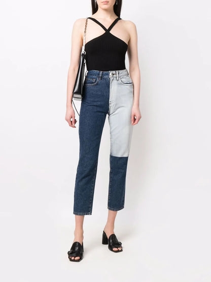 Two Tone Patch Jeans