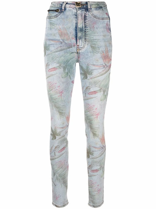 Floral-Print Skinny Jeans