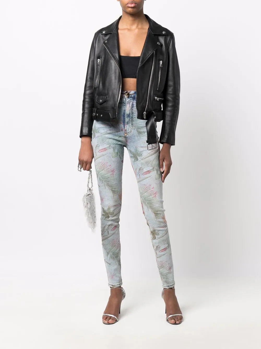 Floral-Print Skinny Jeans
