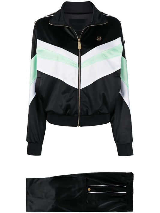 Logo-Embroidered Striped Tracksuit Set