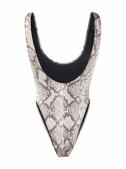 Monokini Python-Print Swimsuit