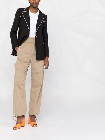Crystal-Embellished Single-Breasted Blazer