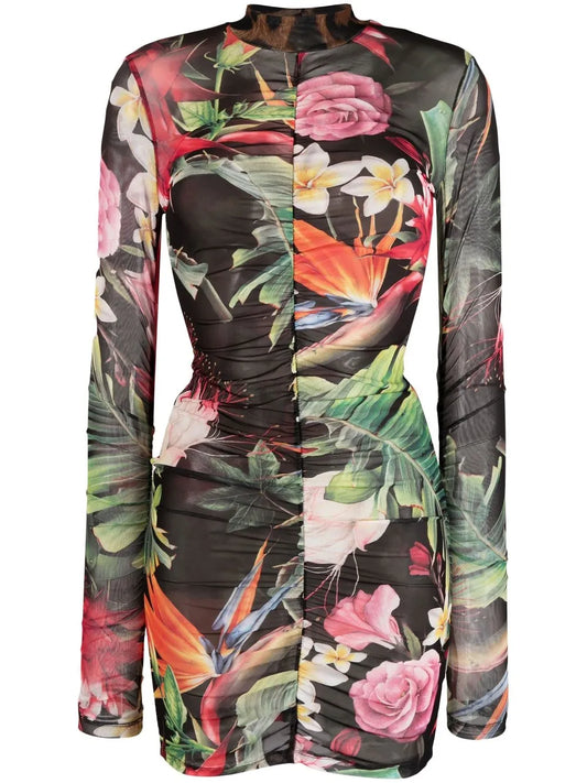 Floral-Print Short Dress