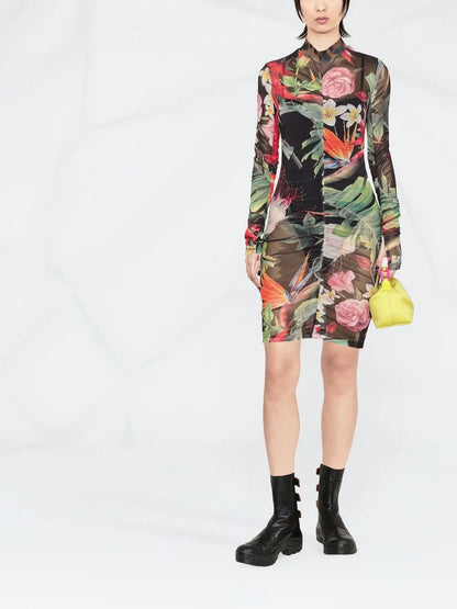 Floral-Print Short Dress