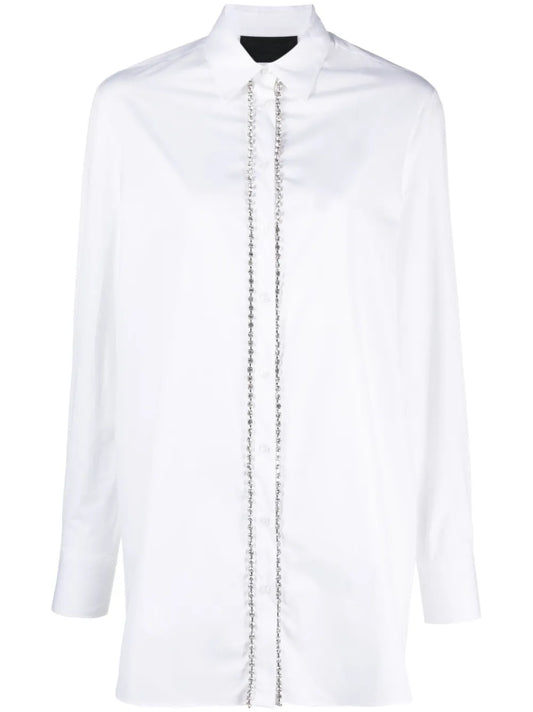 Crystal-Embellished Cotton Shirt