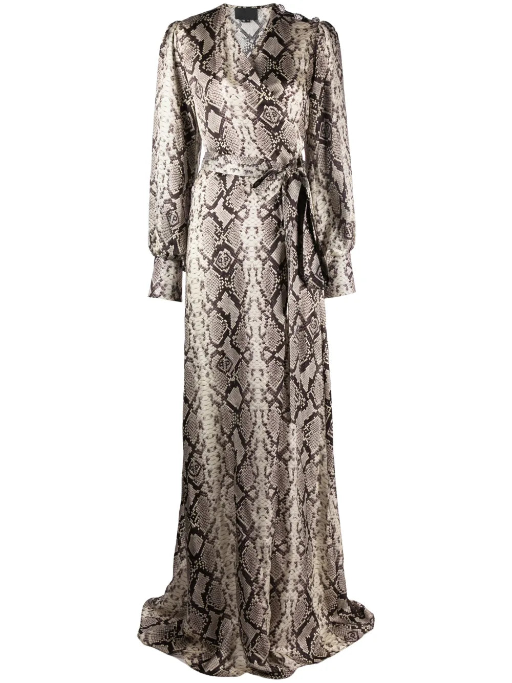 Python-Print Silk Long Dress