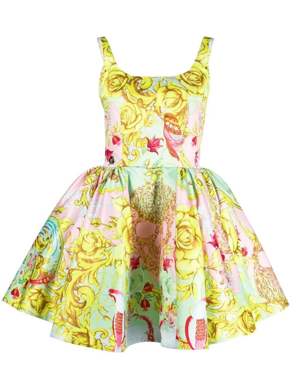 Baroque Pattern-Print Mini Dress