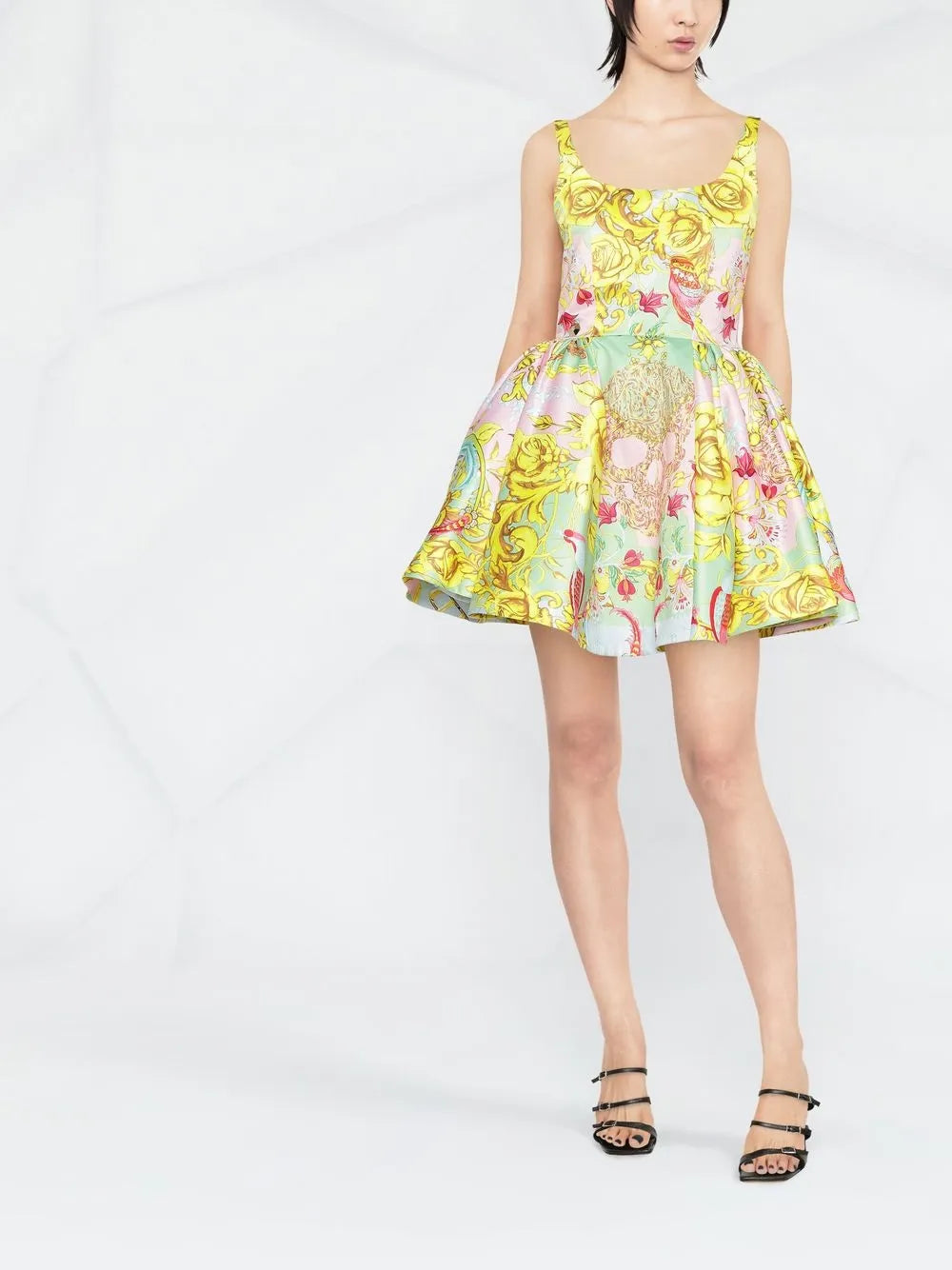 Baroque Pattern-Print Mini Dress