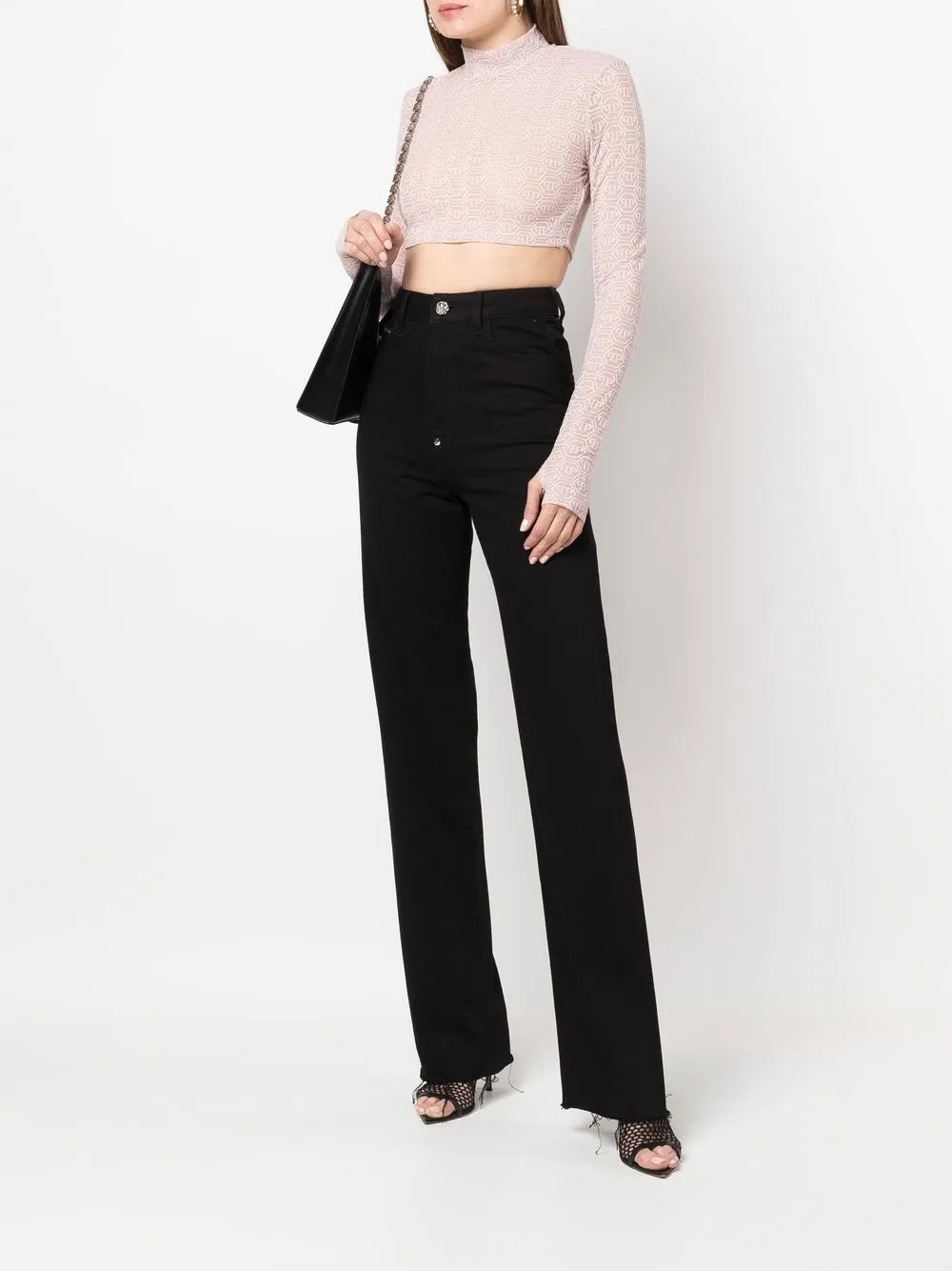 Monogram Cropped Tulle Top
