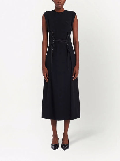 Lace-Up Mid-Length Dress