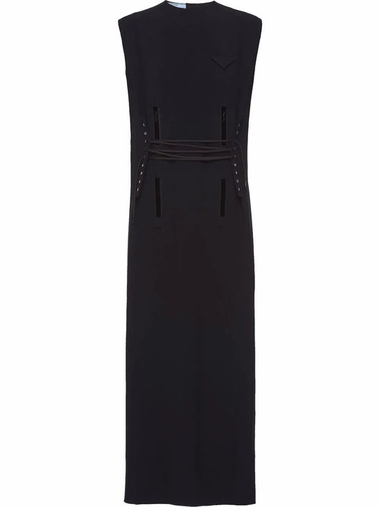 Lace-Up Mid-Length Dress