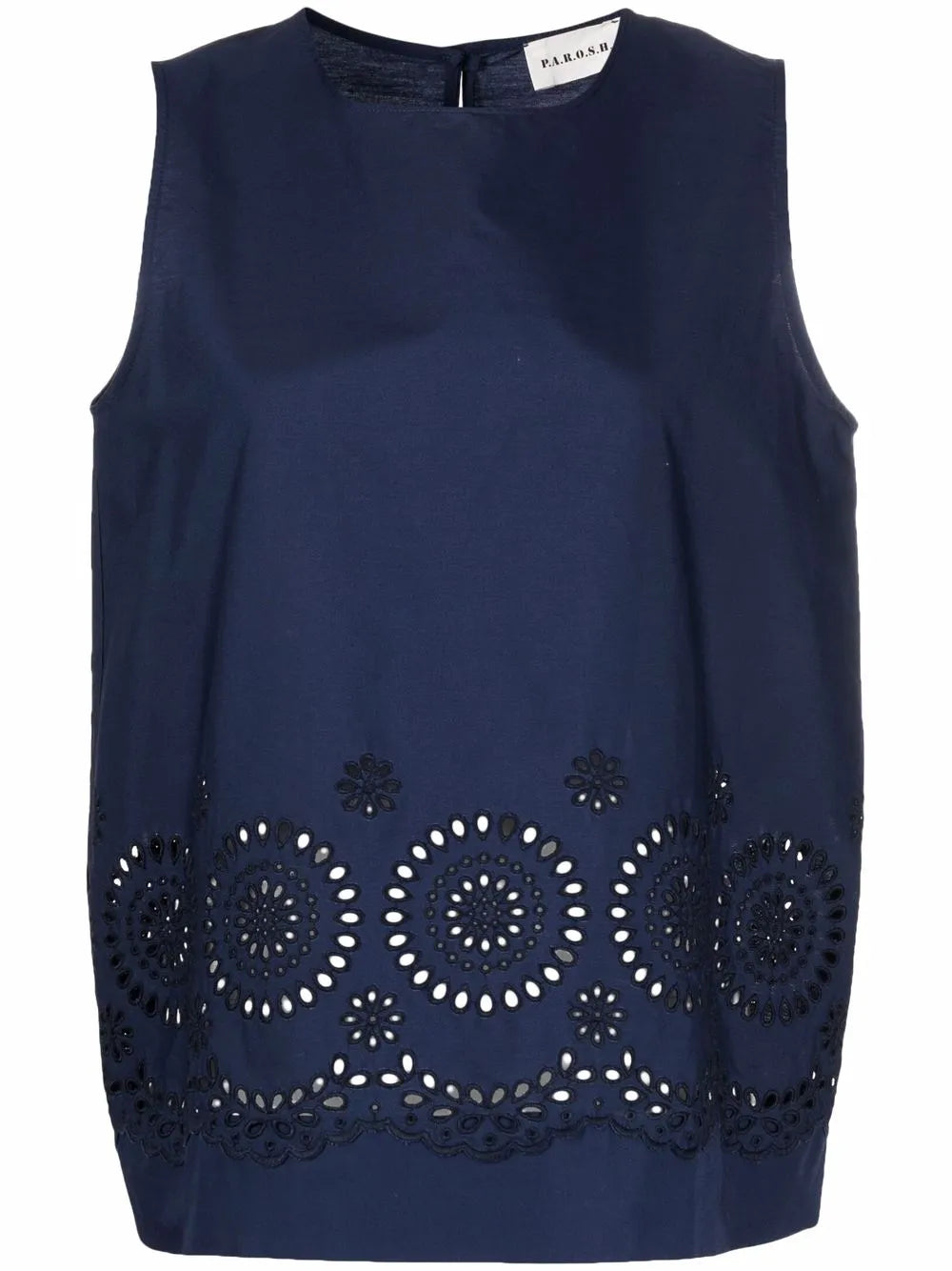Broderie-Anglaise Sleeveless Blouse