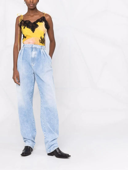 High-Waisted Boxy Jeans