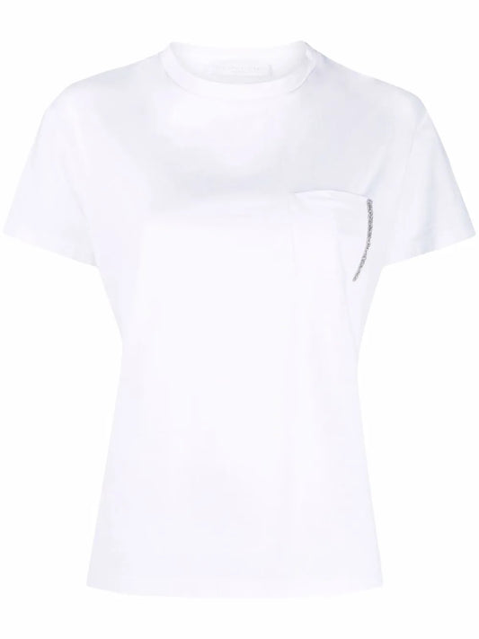 Bead-Detail Pocket T-Shirt