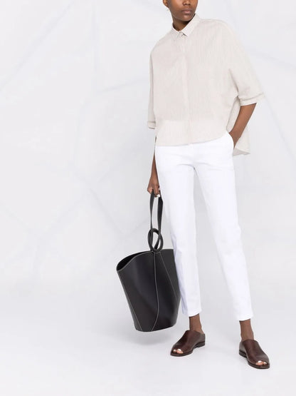 Mid-Rise Cropped Trousers
