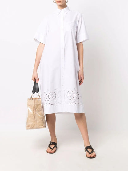 Broderie Anglaise Shirt Dress