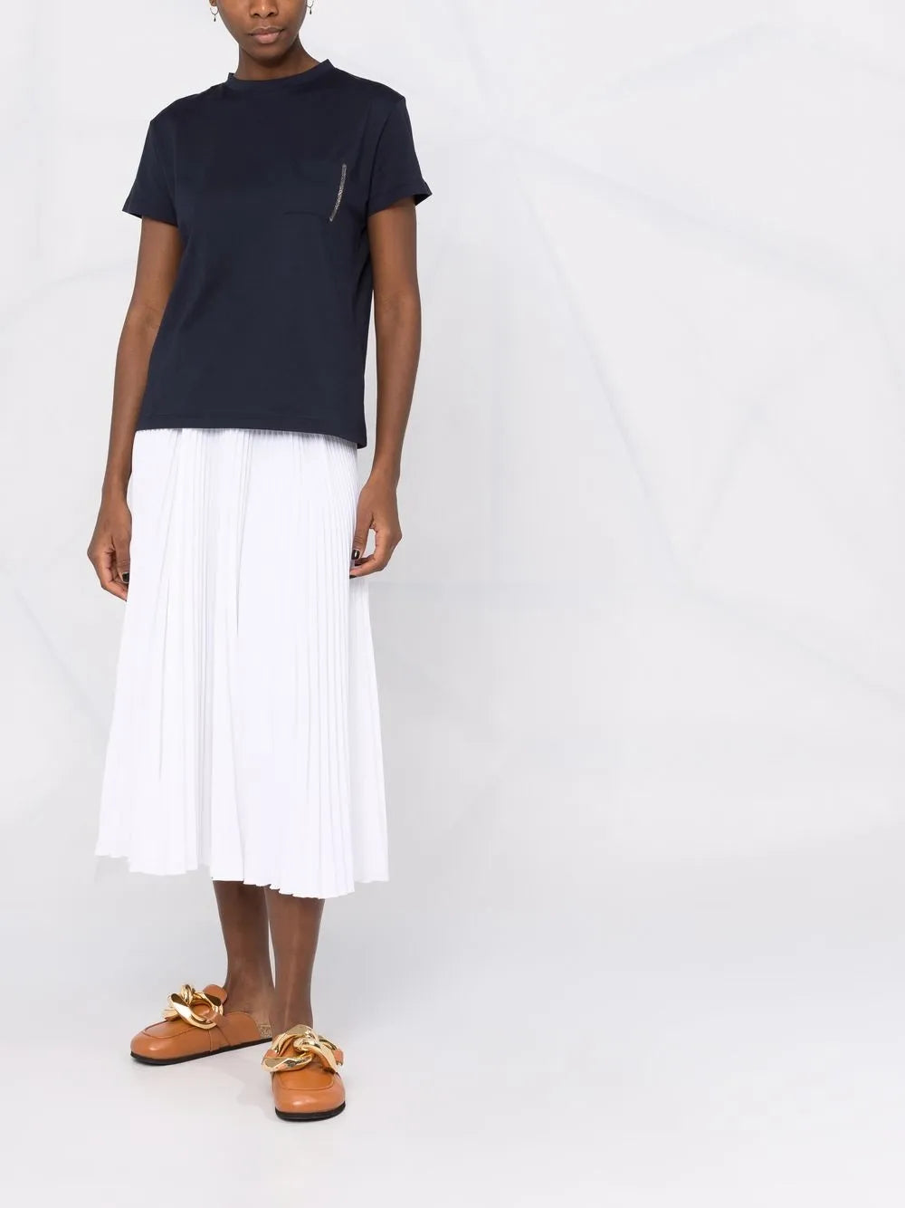 Bead-Detail Pocket T-Shirt