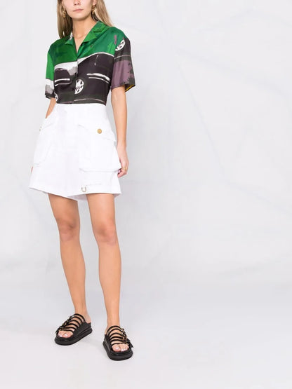 High-Waisted Cotton Shorts