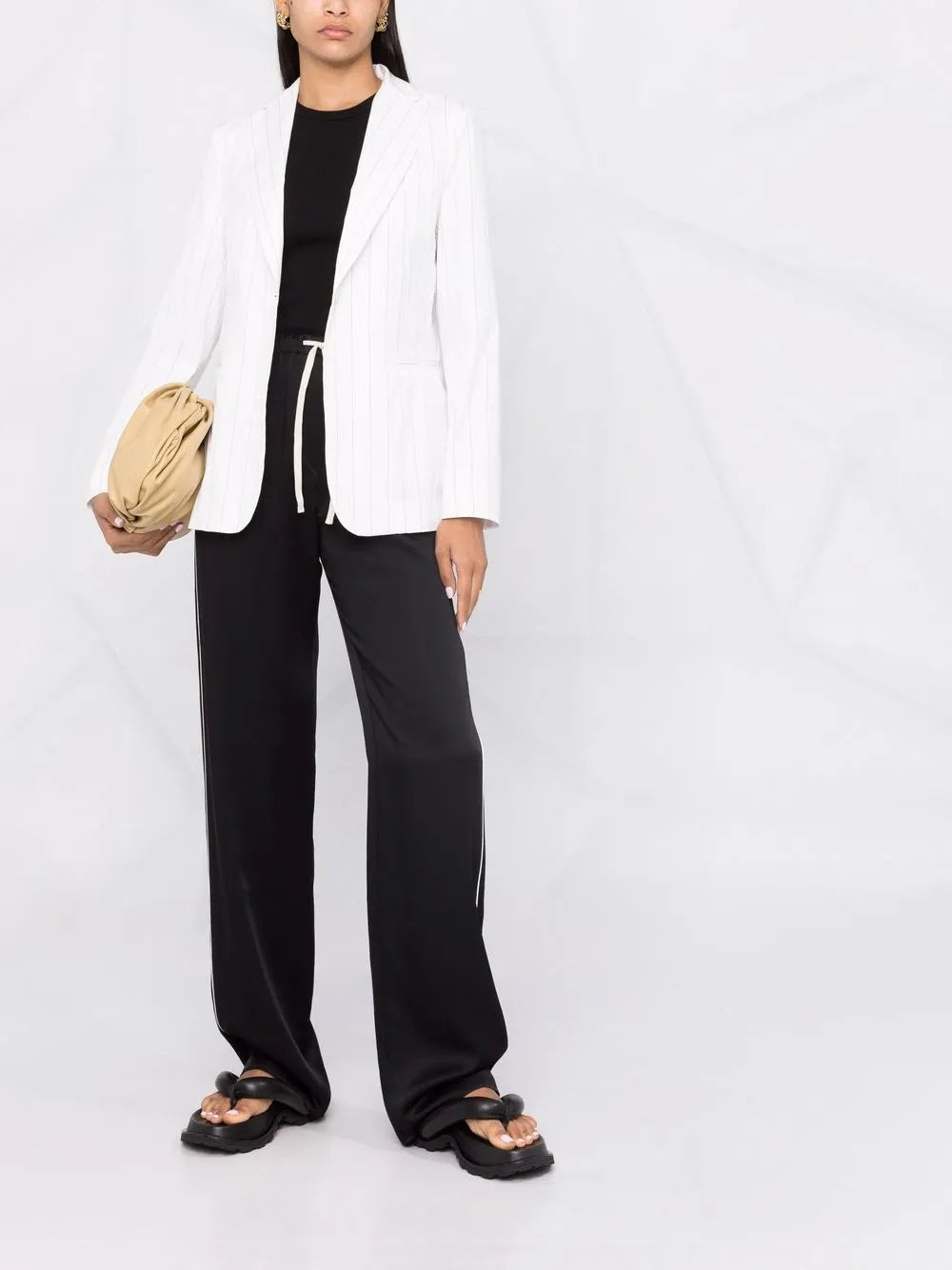 Single-Breasted Striped Blazer