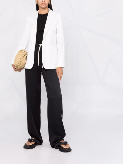 Single-Breasted Striped Blazer