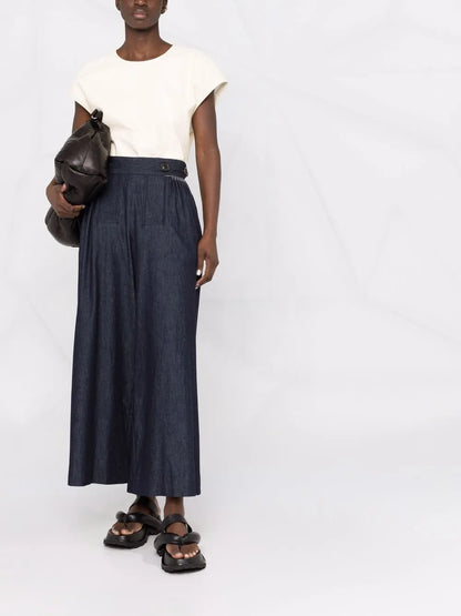 Wide Leg Denim Trousers